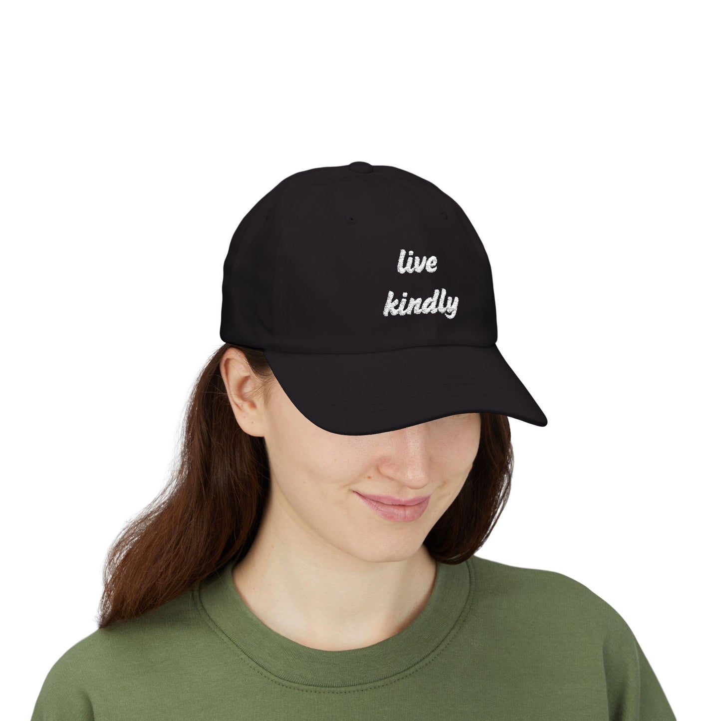Live Kindly Classic Dad Cap - Casual Positive message Hat for Everyday Wear - Unisex- 7 colors