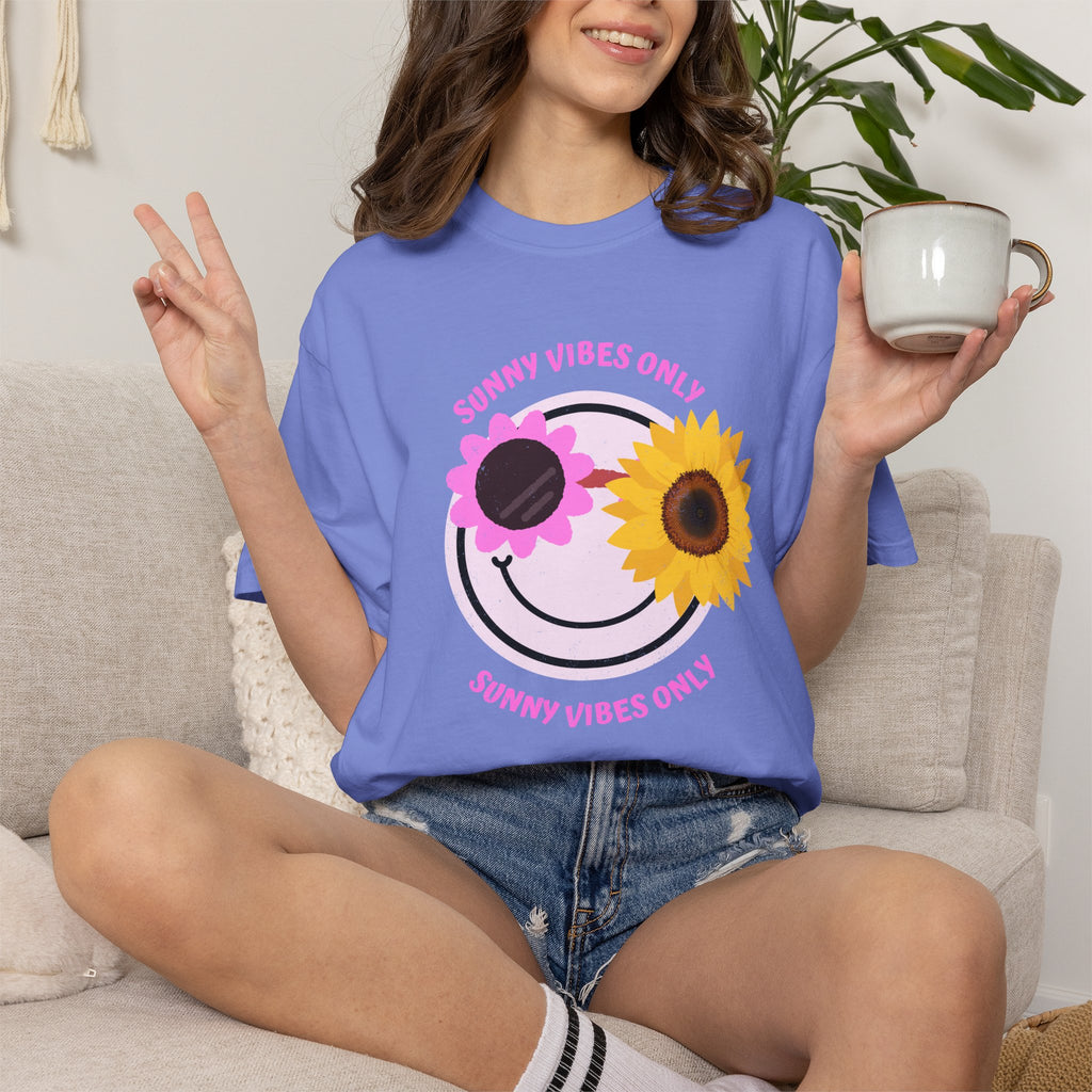 Sunny Vibes Only Sunflower Graphic T-Shirt Summer tee