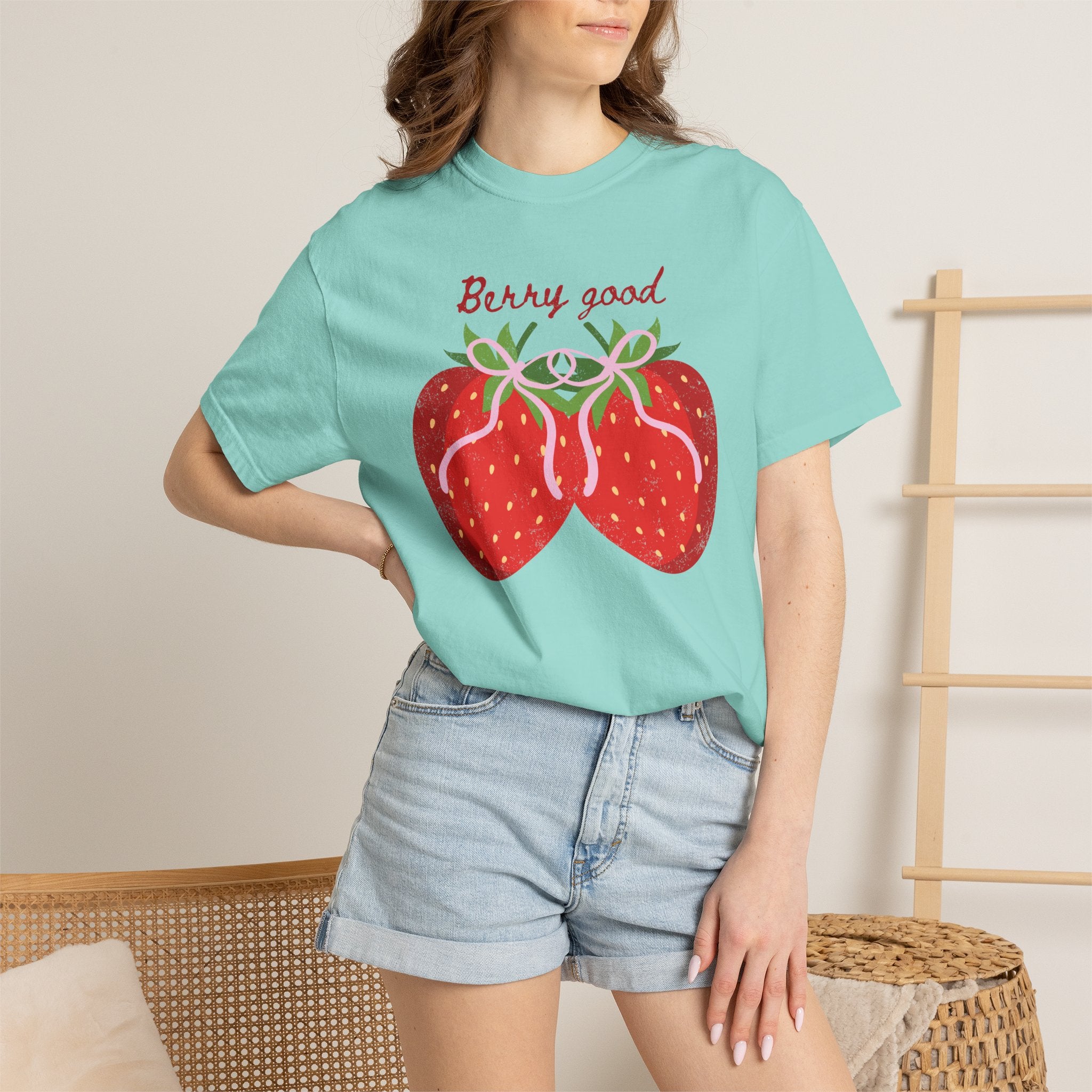 Strawberry 'Berry Good' T-Shirt, summer vibe tee