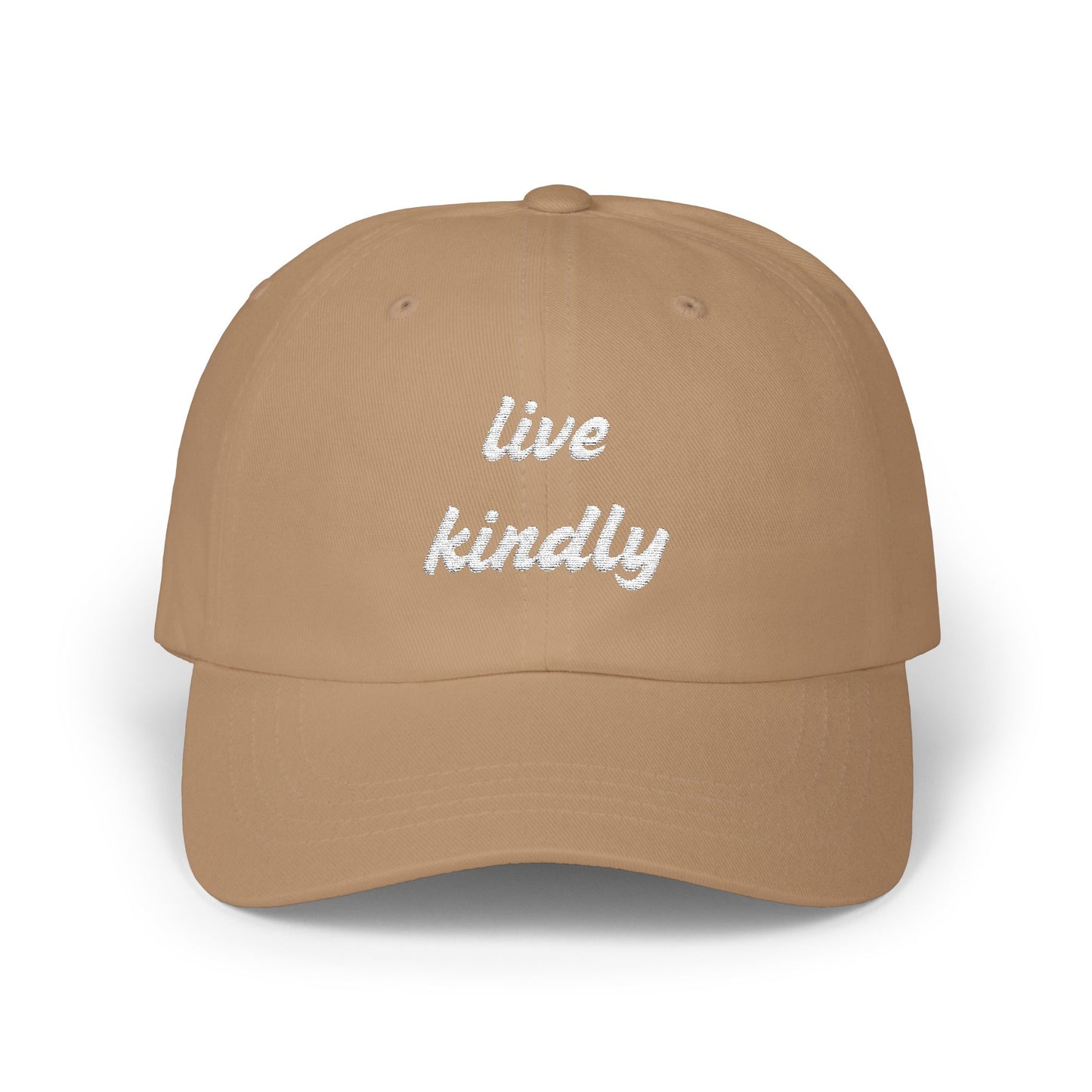 Live Kindly Classic Dad Cap - Casual Positive message Hat for Everyday Wear - Unisex- 7 colors