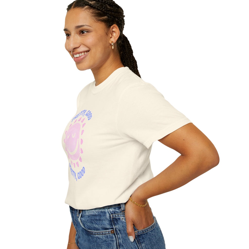 Pretty, Good smiley Sun Graphic T-Shirt summer vibes tee