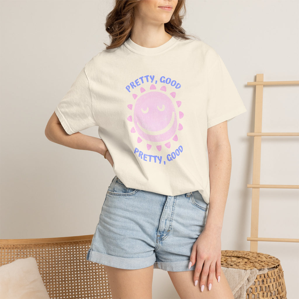 Pretty, Good smiley Sun Graphic T-Shirt summer vibes tee