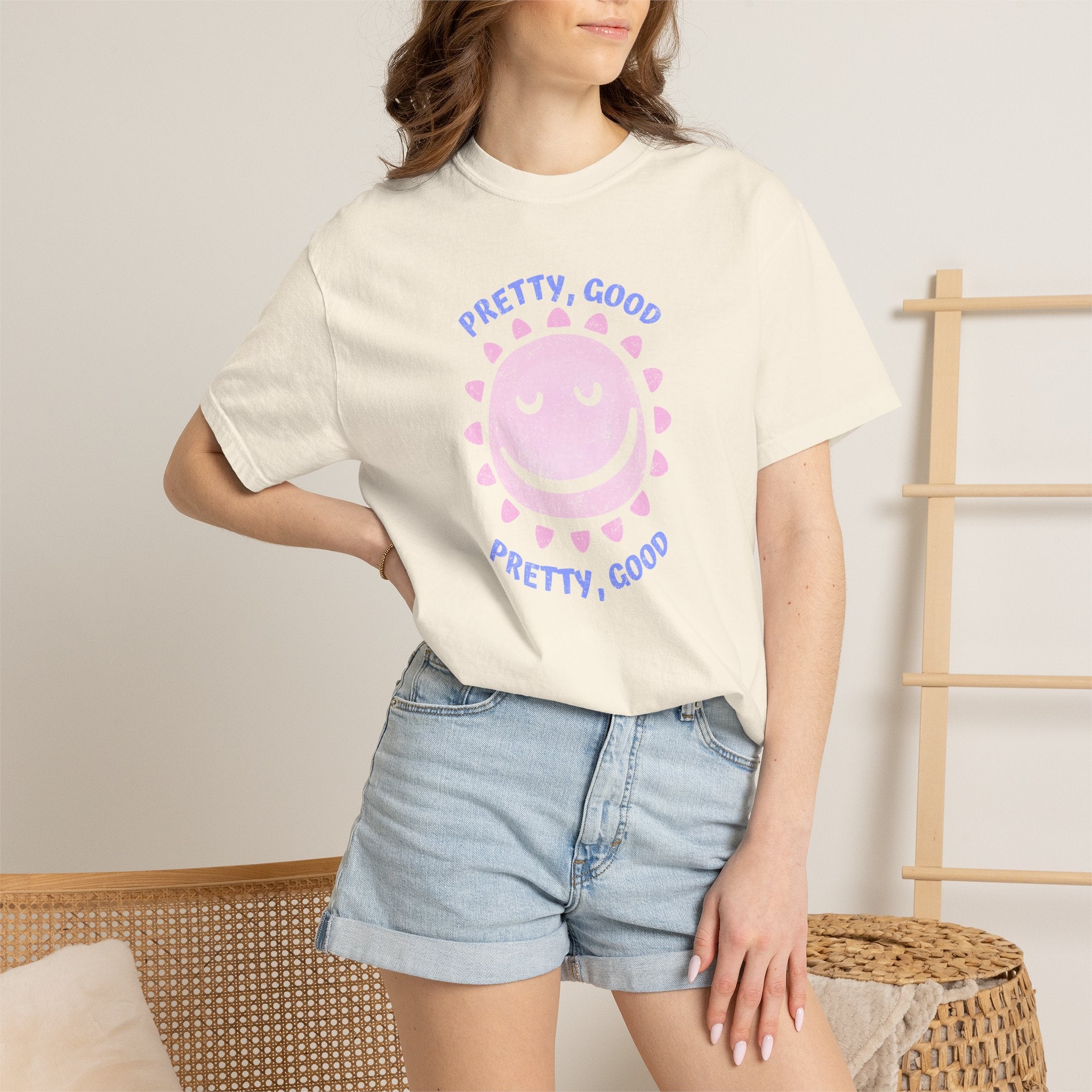 Pretty, Good smiley Sun Graphic T-Shirt summer vibes tee