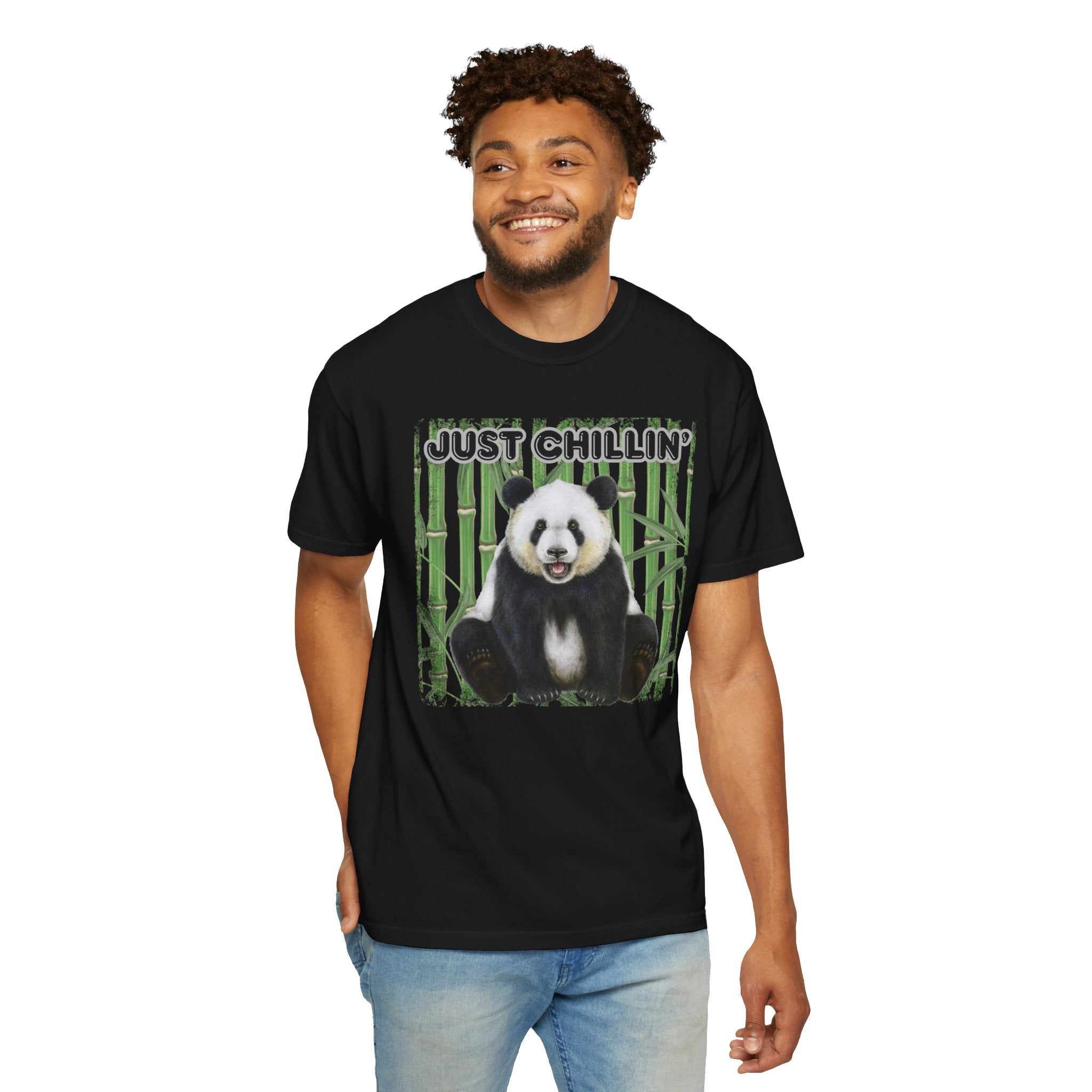 Just Chillin' Panda T-Shirt — Cute Bamboo Graphic Tee