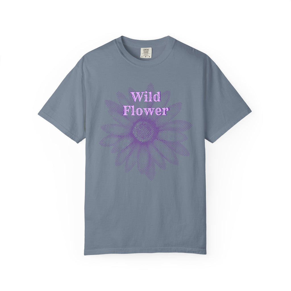 Wild Flower T-shirt — Vintage Lavender Daisy Graphic laid back tee