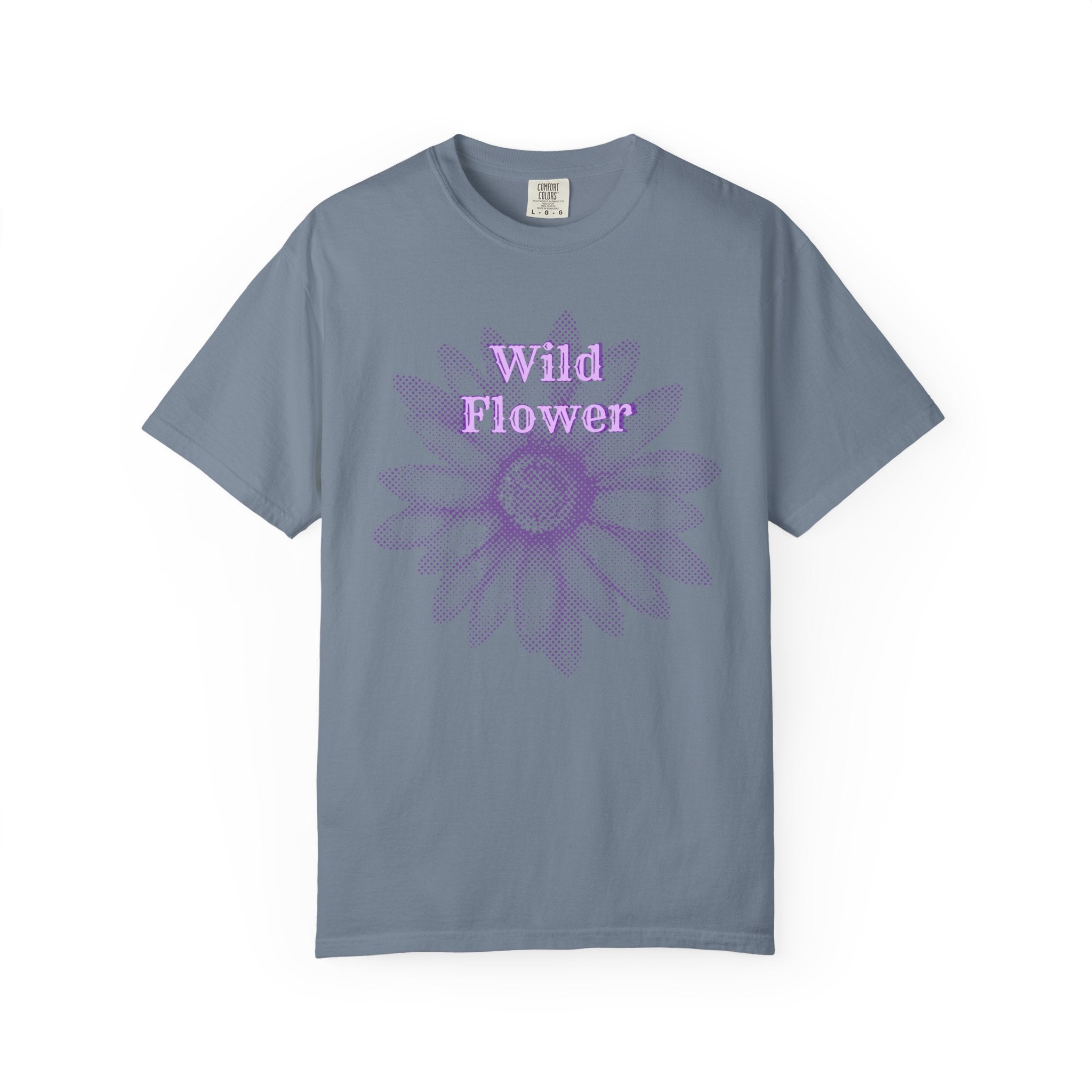 Wild Flower T-shirt — Vintage Lavender Daisy Graphic laid back tee