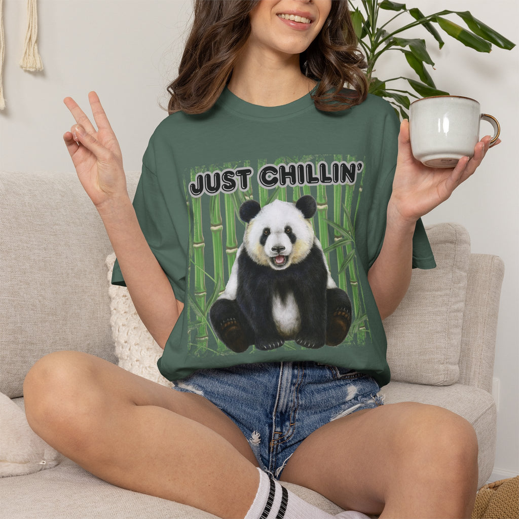 Just Chillin' Panda T-Shirt — Cute Bamboo Graphic Tee