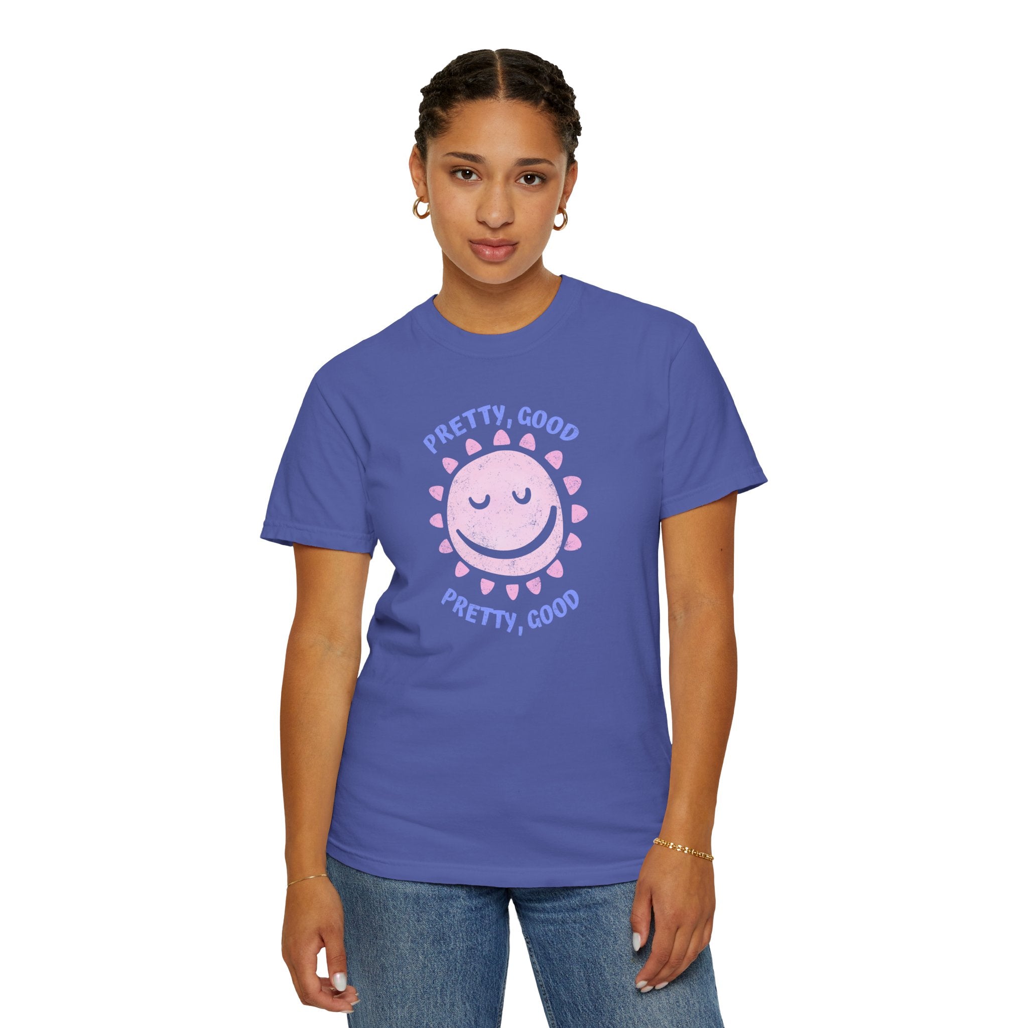 Pretty, Good smiley Sun Graphic T-Shirt summer vibes tee