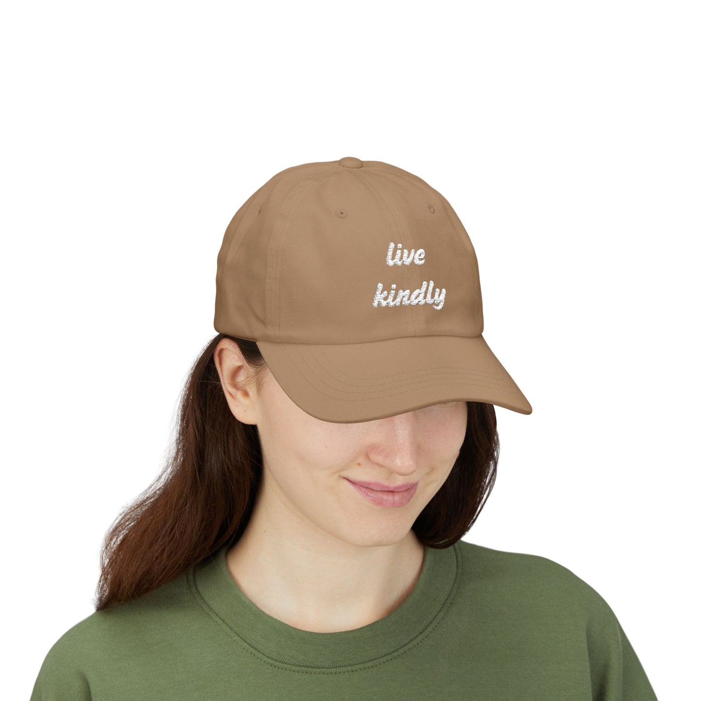 Live Kindly Classic Dad Cap - Casual Positive message Hat for Everyday Wear - Unisex- 7 colors