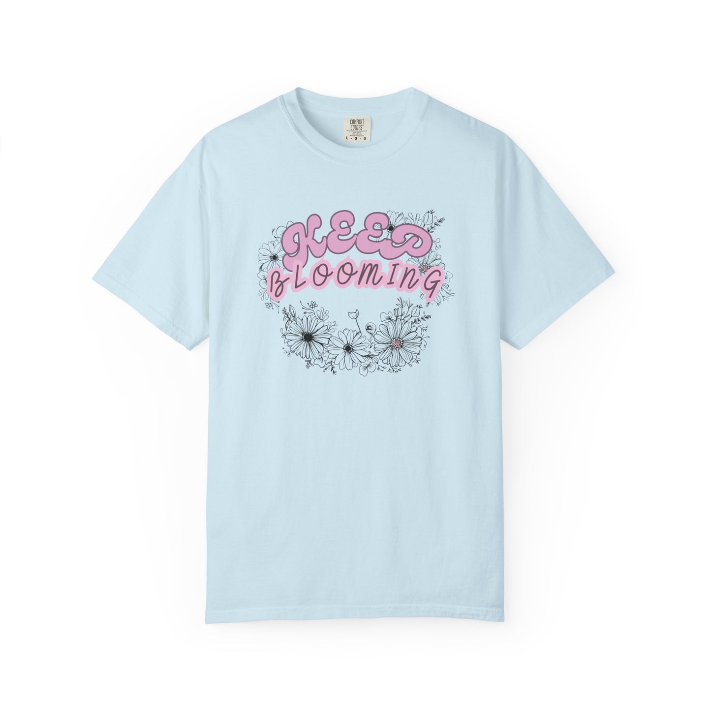 Keep Blooming - loose fit positive message flower design t-shirt