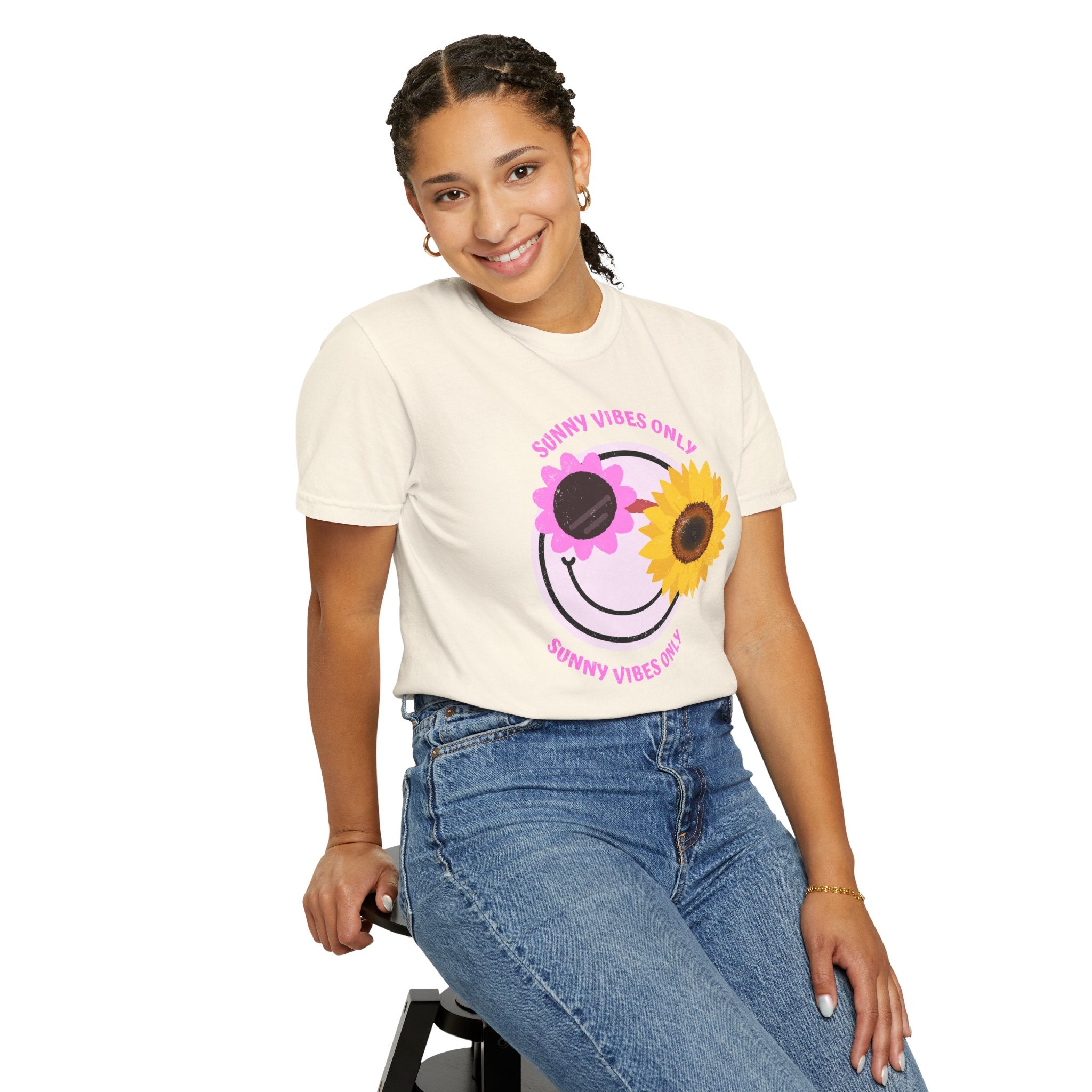 Sunny Vibes Only Sunflower Graphic T-Shirt Summer tee