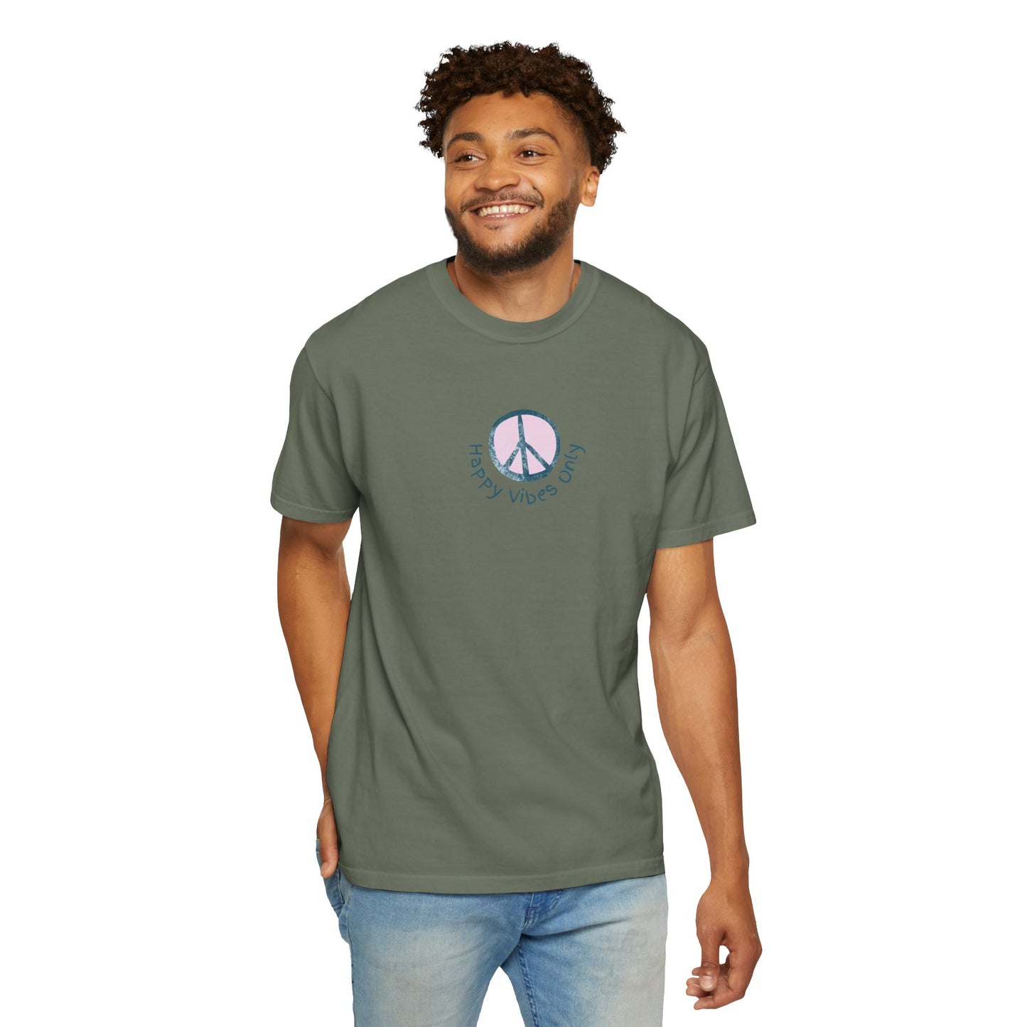 Happy Vibes Only Peace sign T-shirt - Positive Message Tee