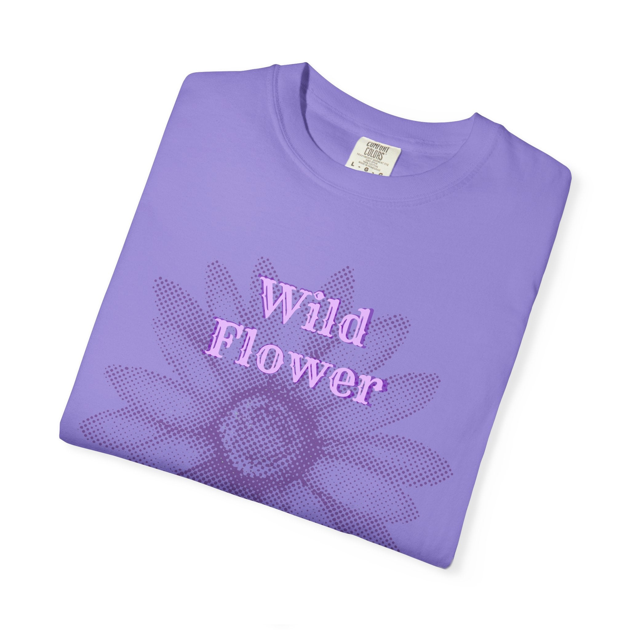 Wild Flower T-shirt — Vintage Lavender Daisy Graphic laid back tee
