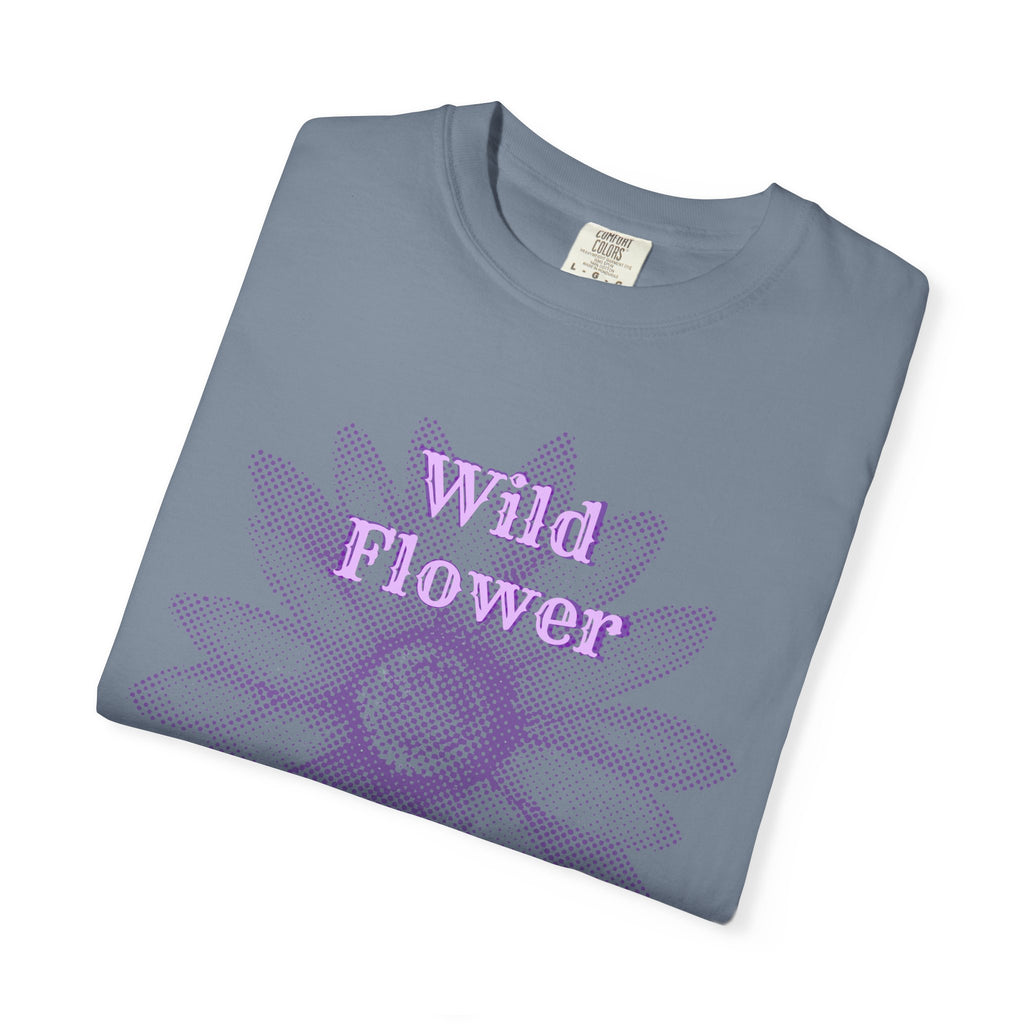Wild Flower T-shirt — Vintage Lavender Daisy Graphic laid back tee