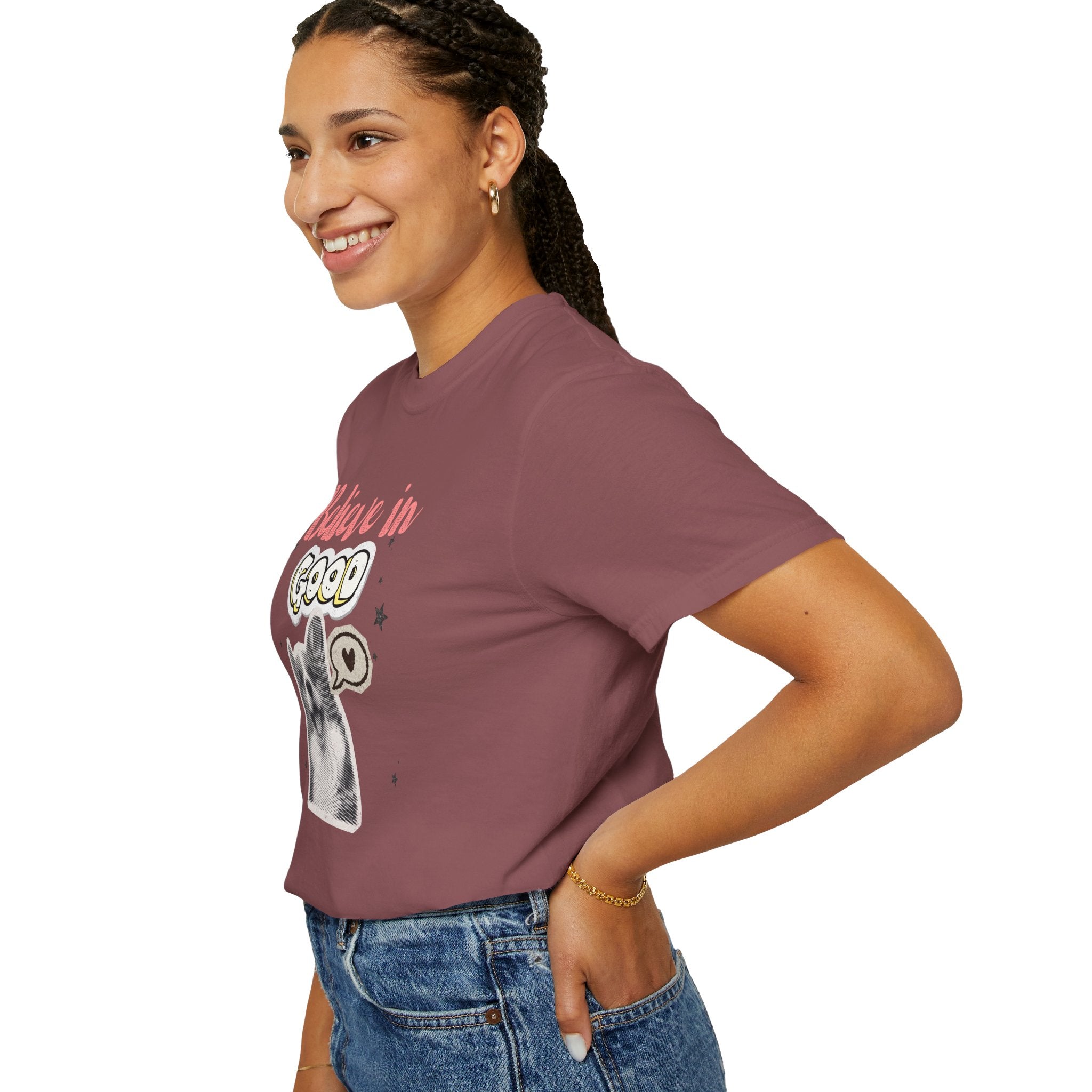 Believe in Good T-Shirt — Cute Dog Positive Vibes Graphic Tee