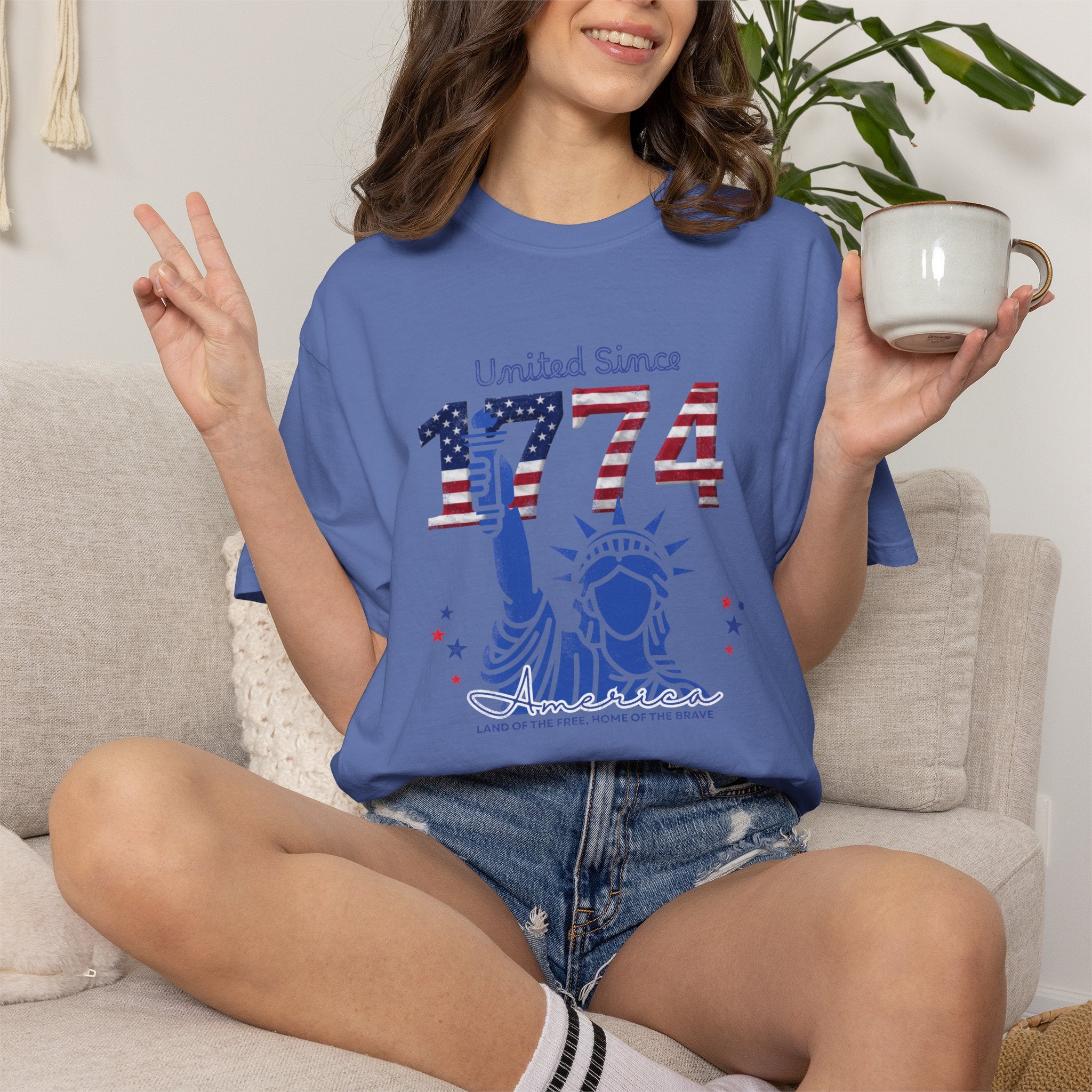 1774 Statue of Liberty Patriotic T-Shirt — 'United Since 1774' Americana Tee
