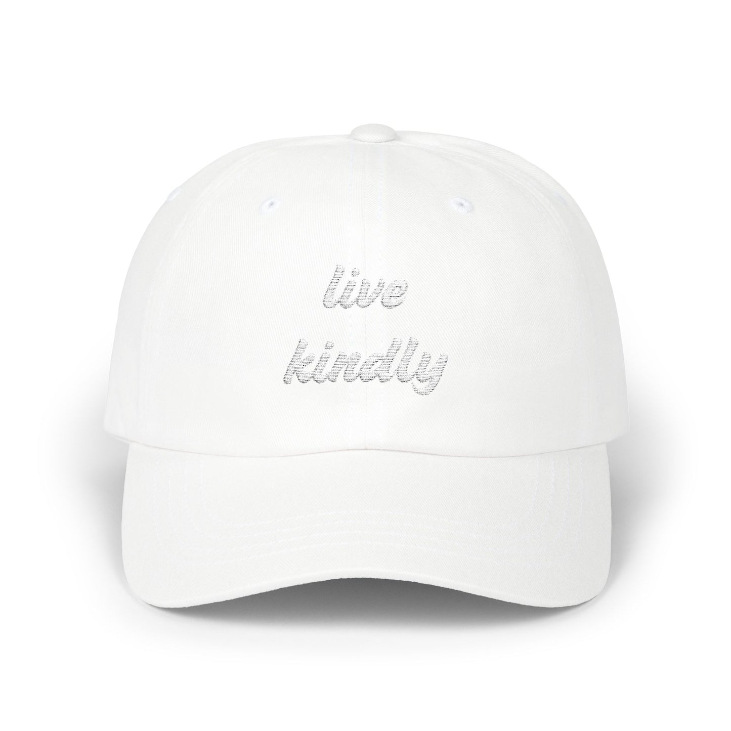 Live Kindly Classic Dad Cap - Casual Positive message Hat for Everyday Wear - Unisex- 7 colors