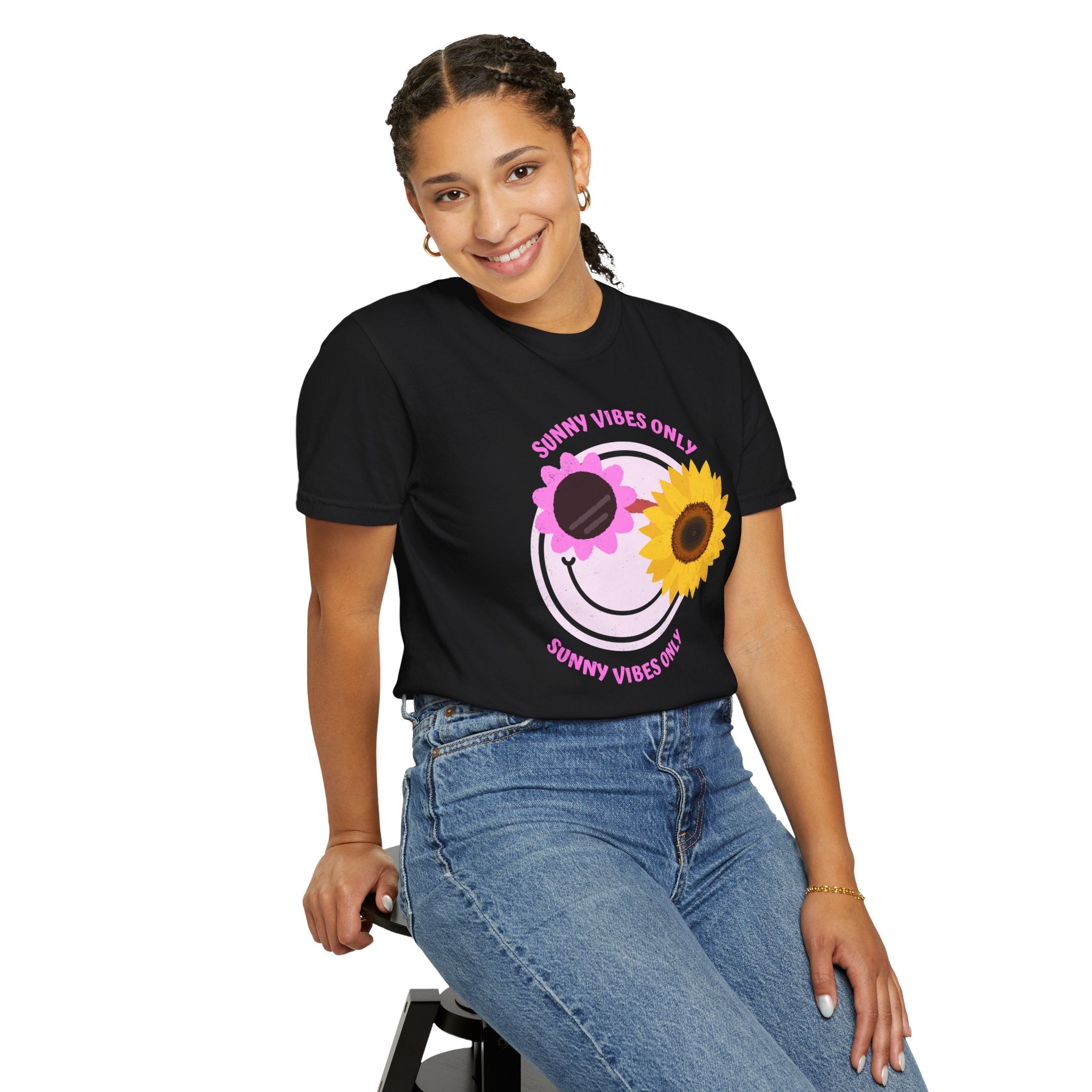 Sunny Vibes Only Sunflower Graphic T-Shirt Summer tee