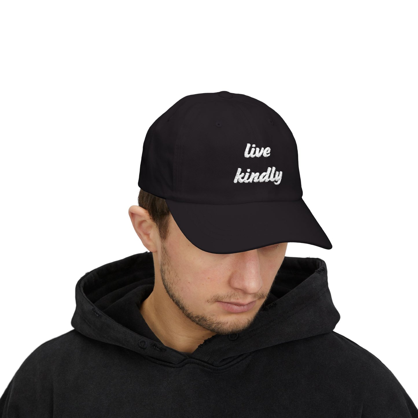 Live Kindly Classic Dad Cap - Casual Positive message Hat for Everyday Wear - Unisex- 7 colors