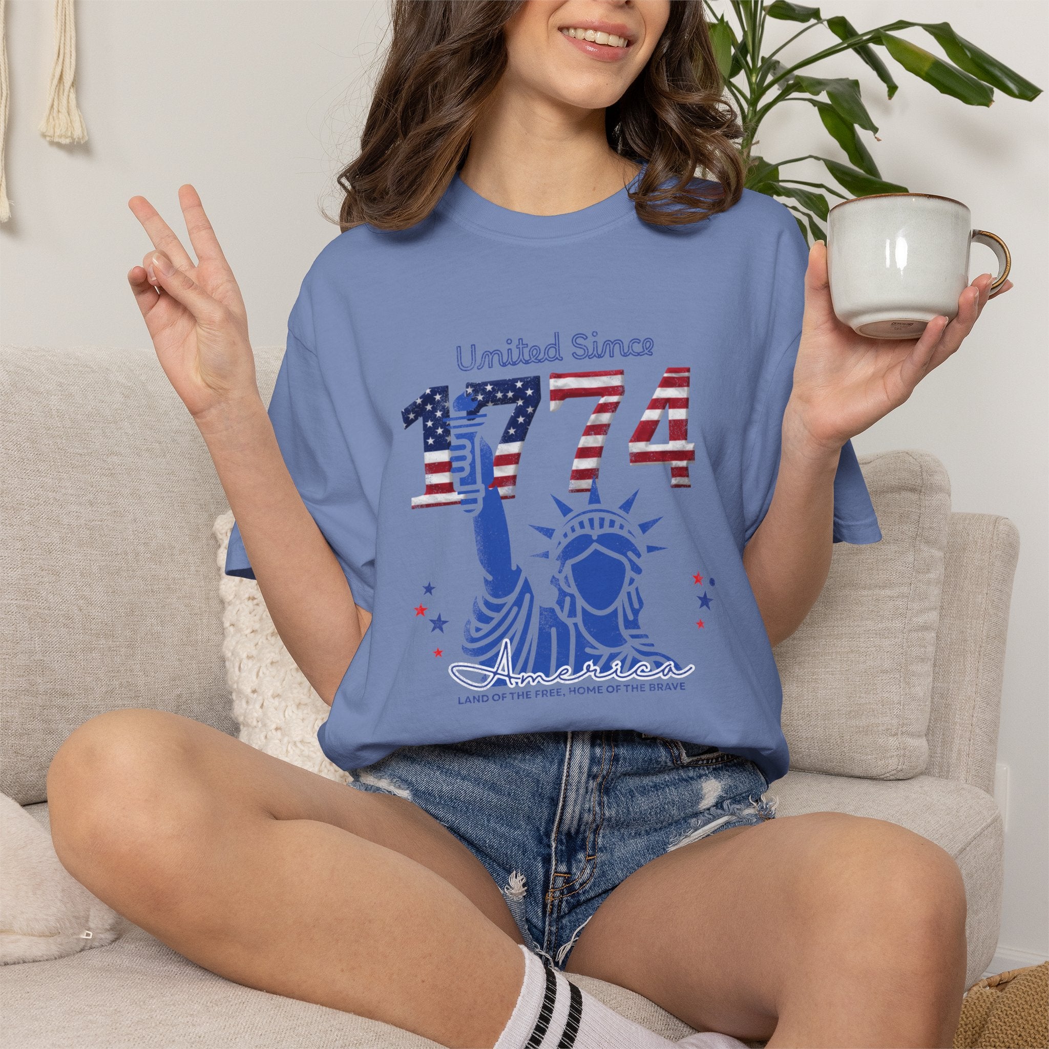 1774 Statue of Liberty Patriotic T-Shirt — 'United Since 1774' Americana Tee