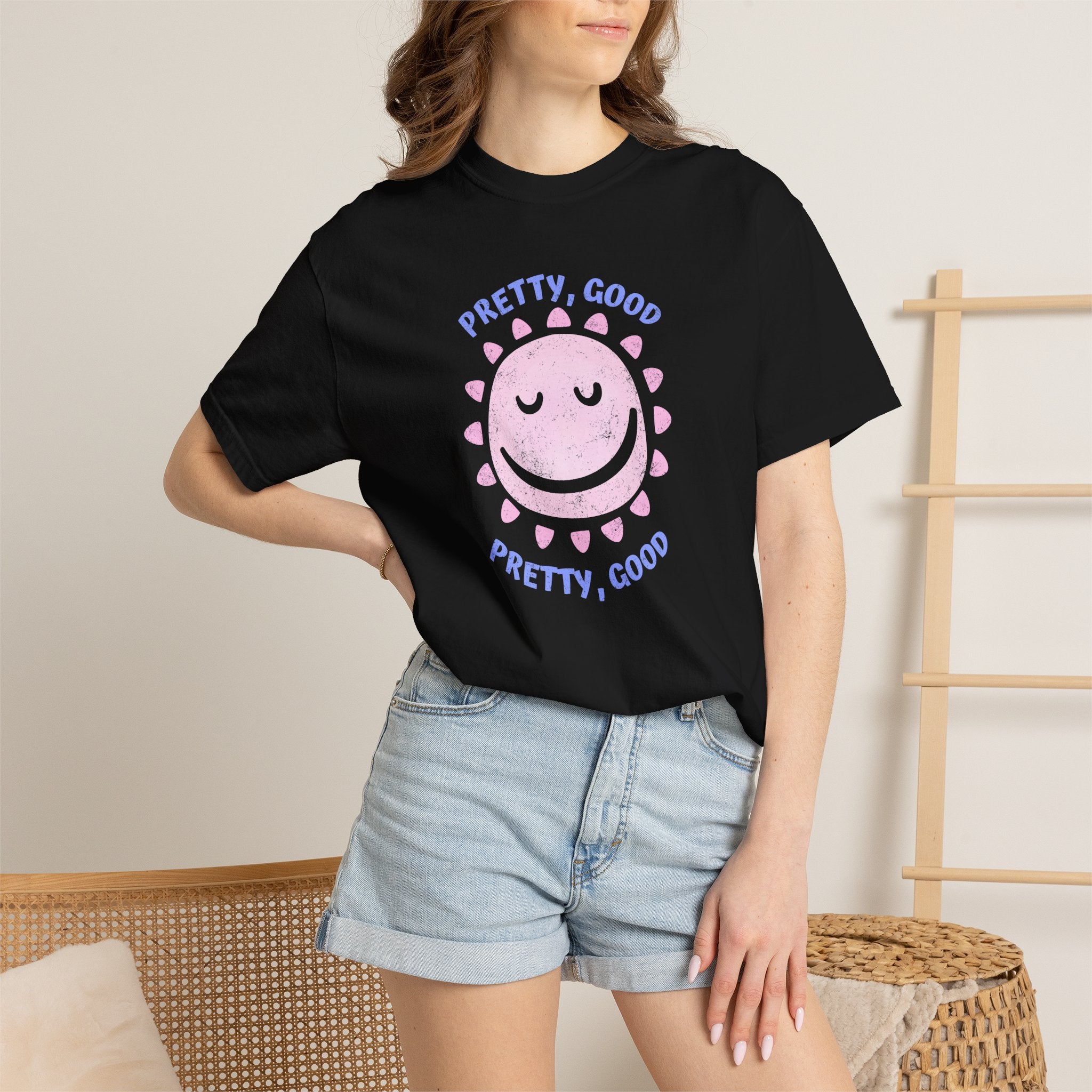 Pretty, Good smiley Sun Graphic T-Shirt summer vibes tee