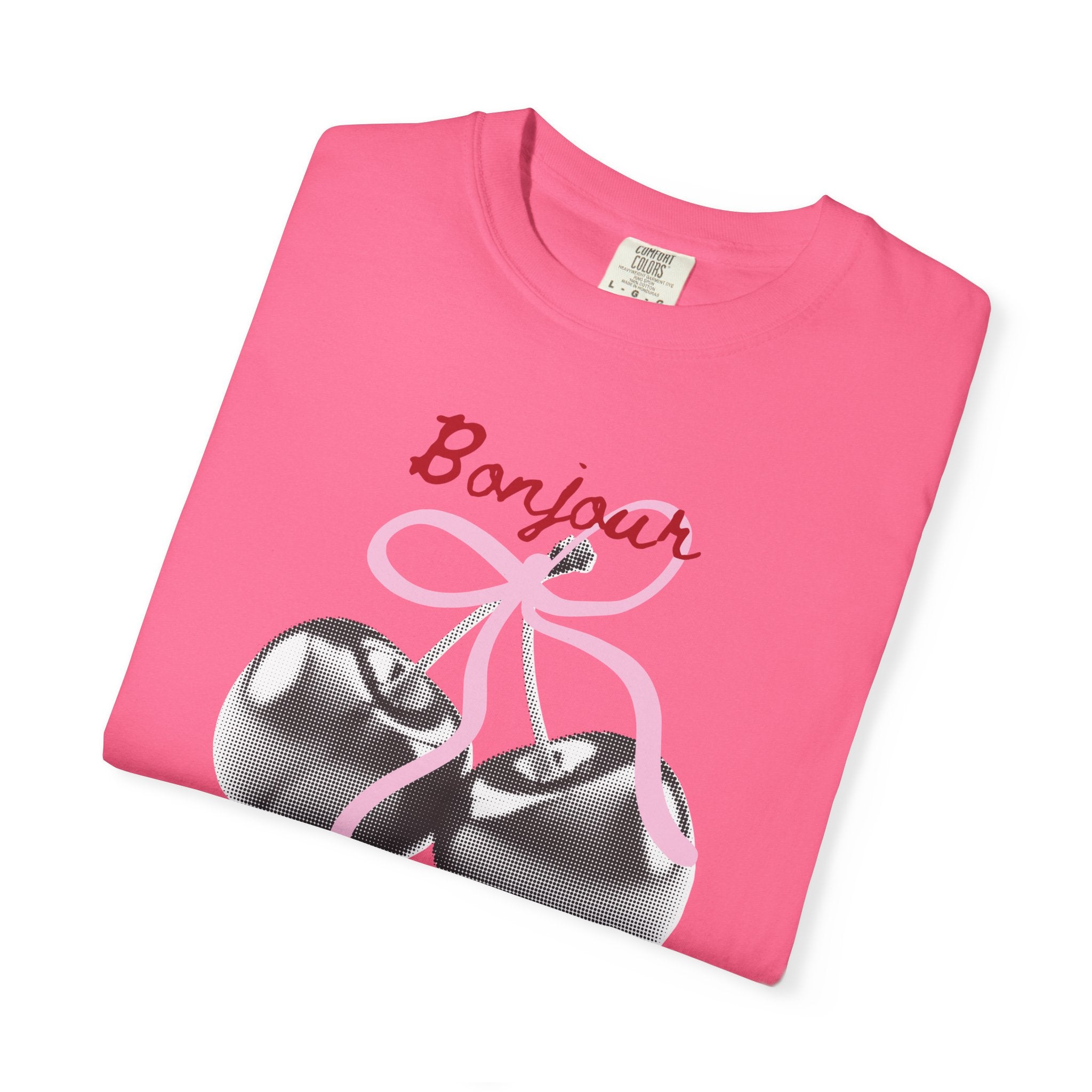 Bonjour T‑Shirt with cherry print, summer tee