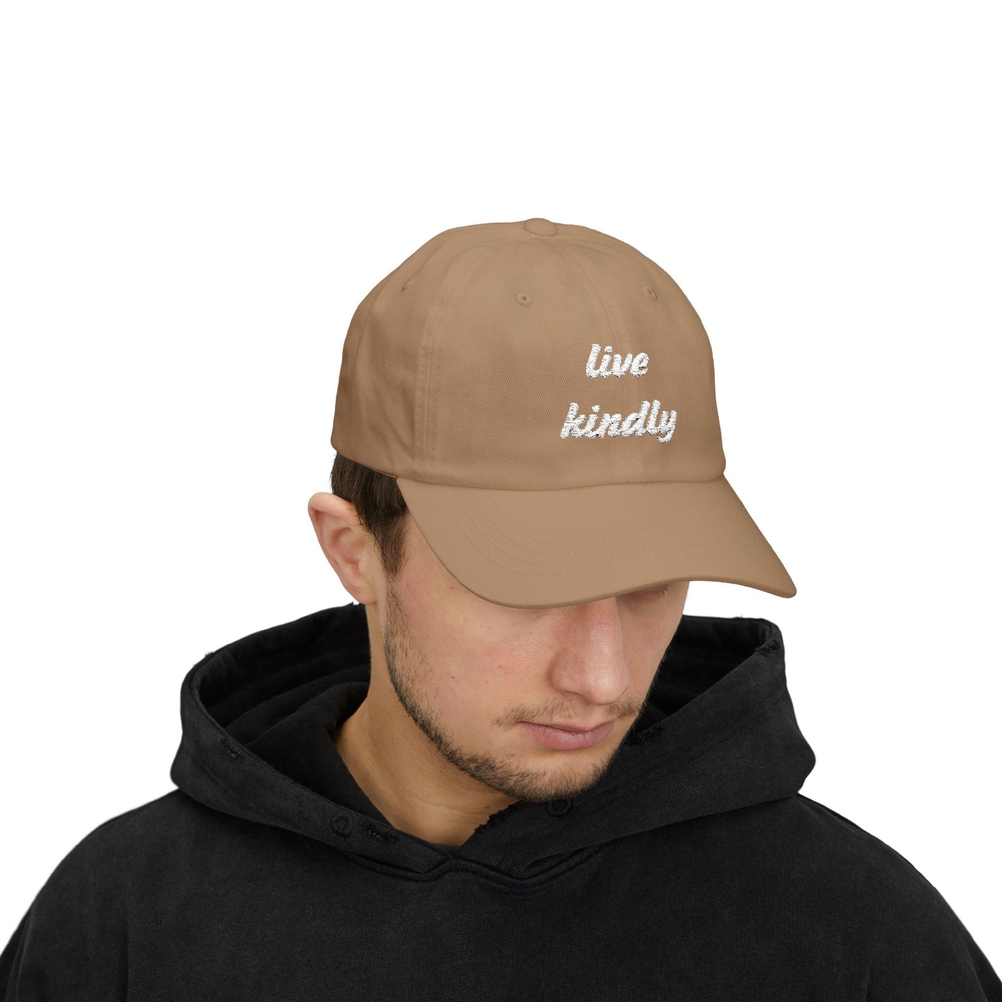 Live Kindly Classic Dad Cap - Casual Positive message Hat for Everyday Wear - Unisex- 7 colors