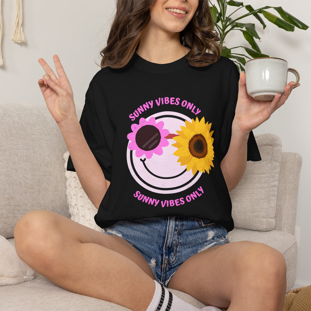 Sunny Vibes Only Sunflower Graphic T-Shirt Summer tee