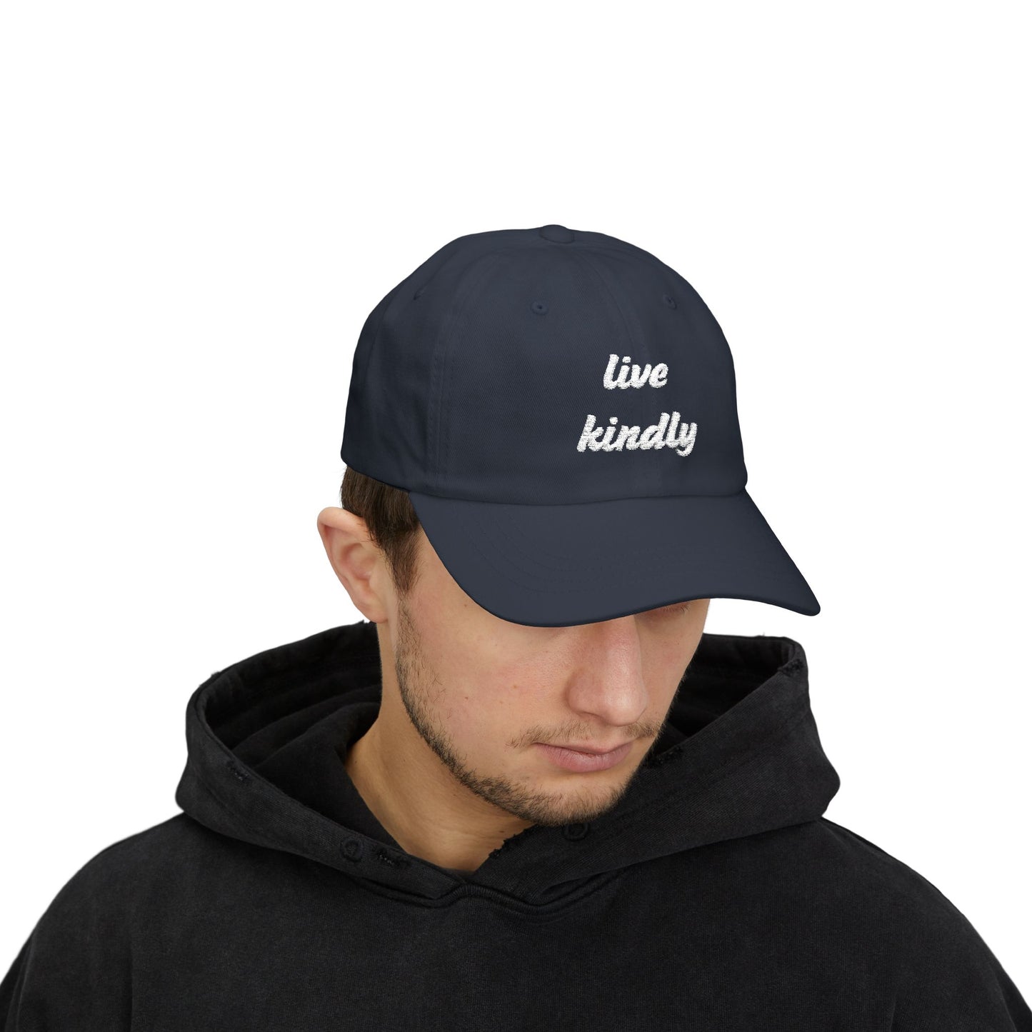 Live Kindly Classic Dad Cap - Casual Positive message Hat for Everyday Wear - Unisex- 7 colors
