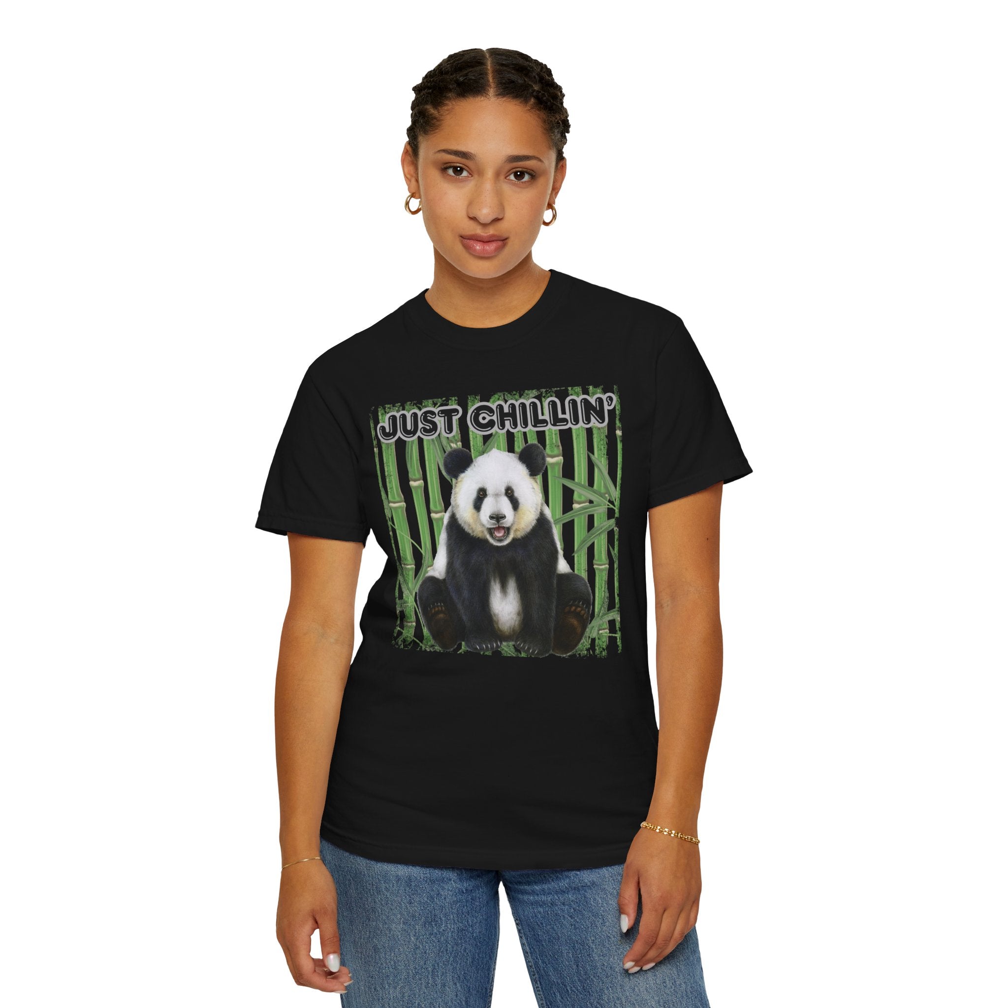 Just Chillin' Panda T-Shirt — Cute Bamboo Graphic Tee