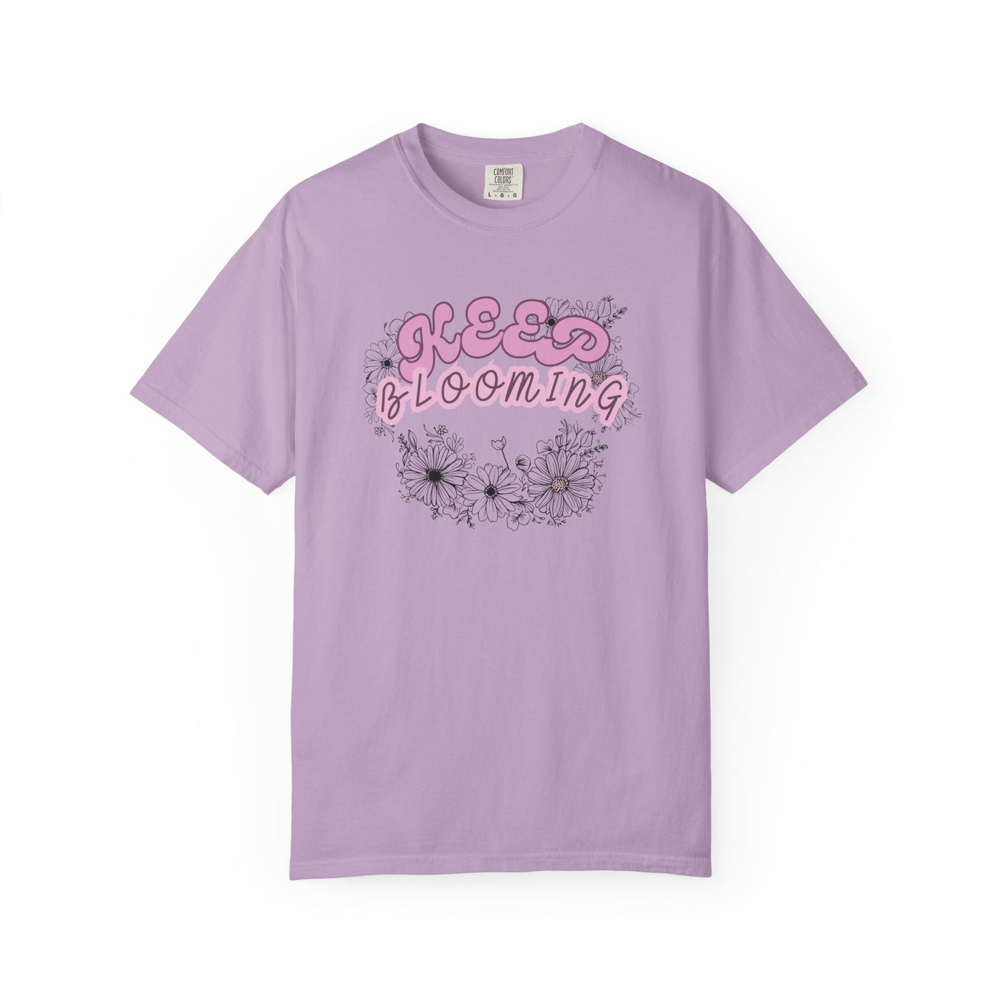 Keep Blooming - loose fit positive message flower design t-shirt