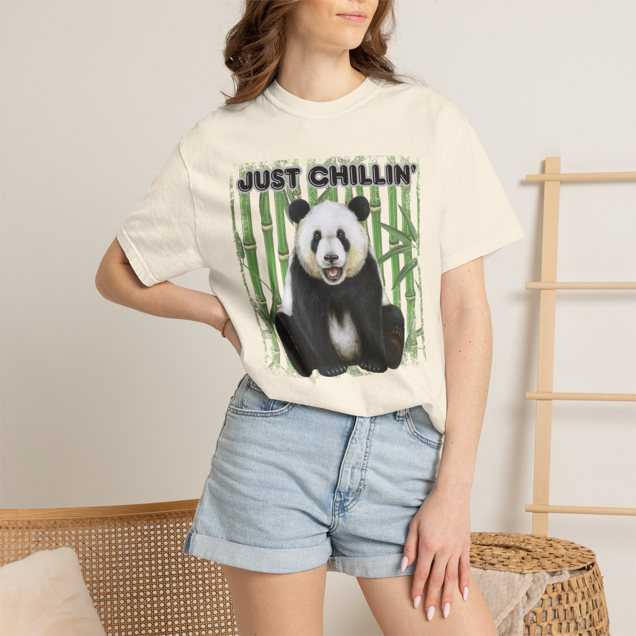 Just Chillin' Panda T-Shirt — Cute Bamboo Graphic Tee