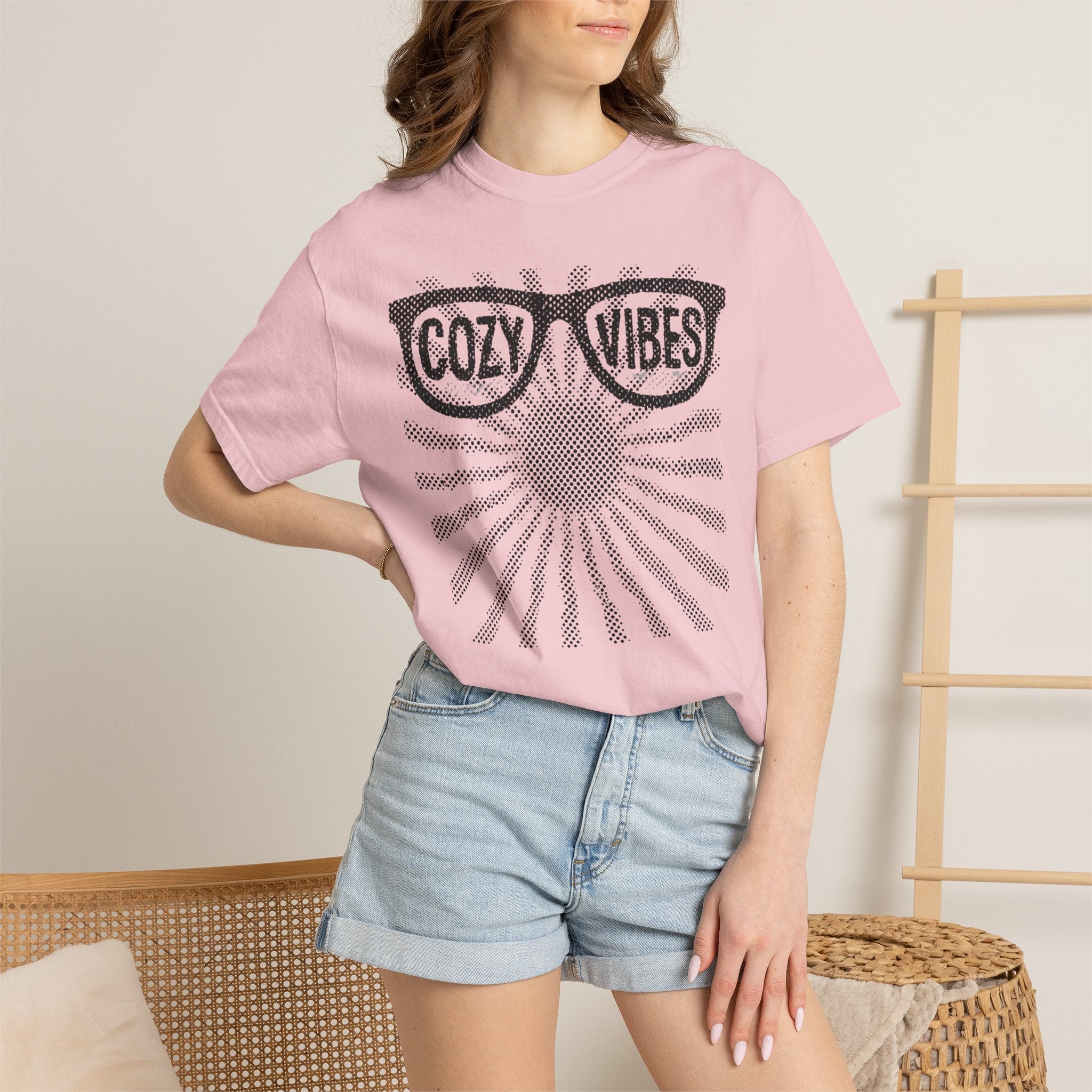 Cozy Vibes Sunglasses and sunray Graphic T-Shirt