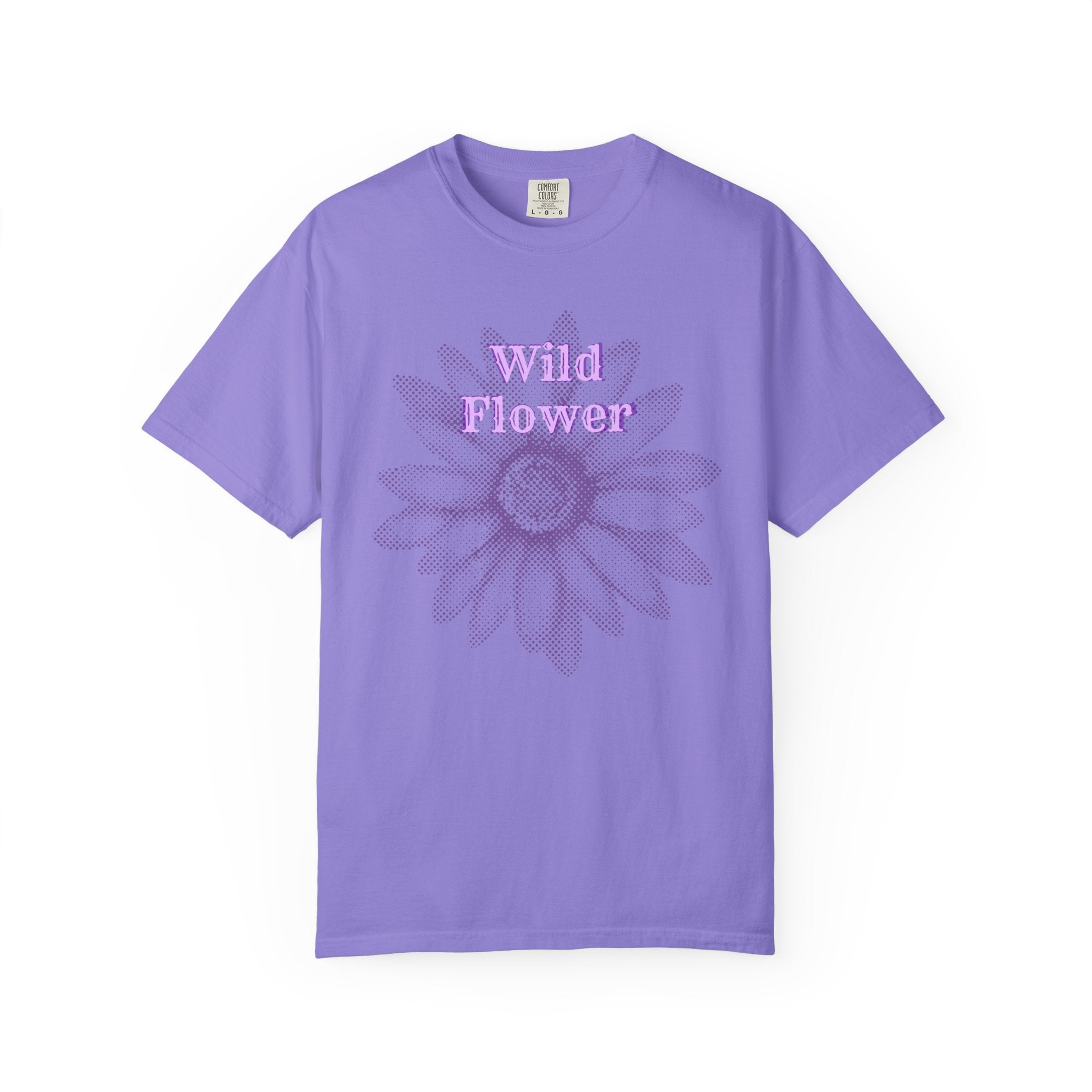 Wild Flower T-shirt — Vintage Lavender Daisy Graphic laid back tee