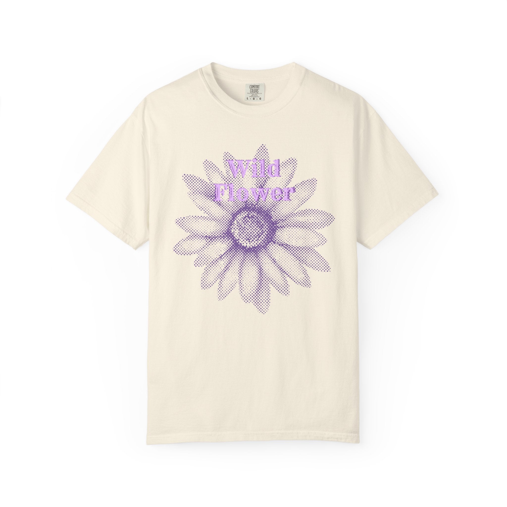 Wild Flower T-shirt — Vintage Lavender Daisy Graphic laid back tee