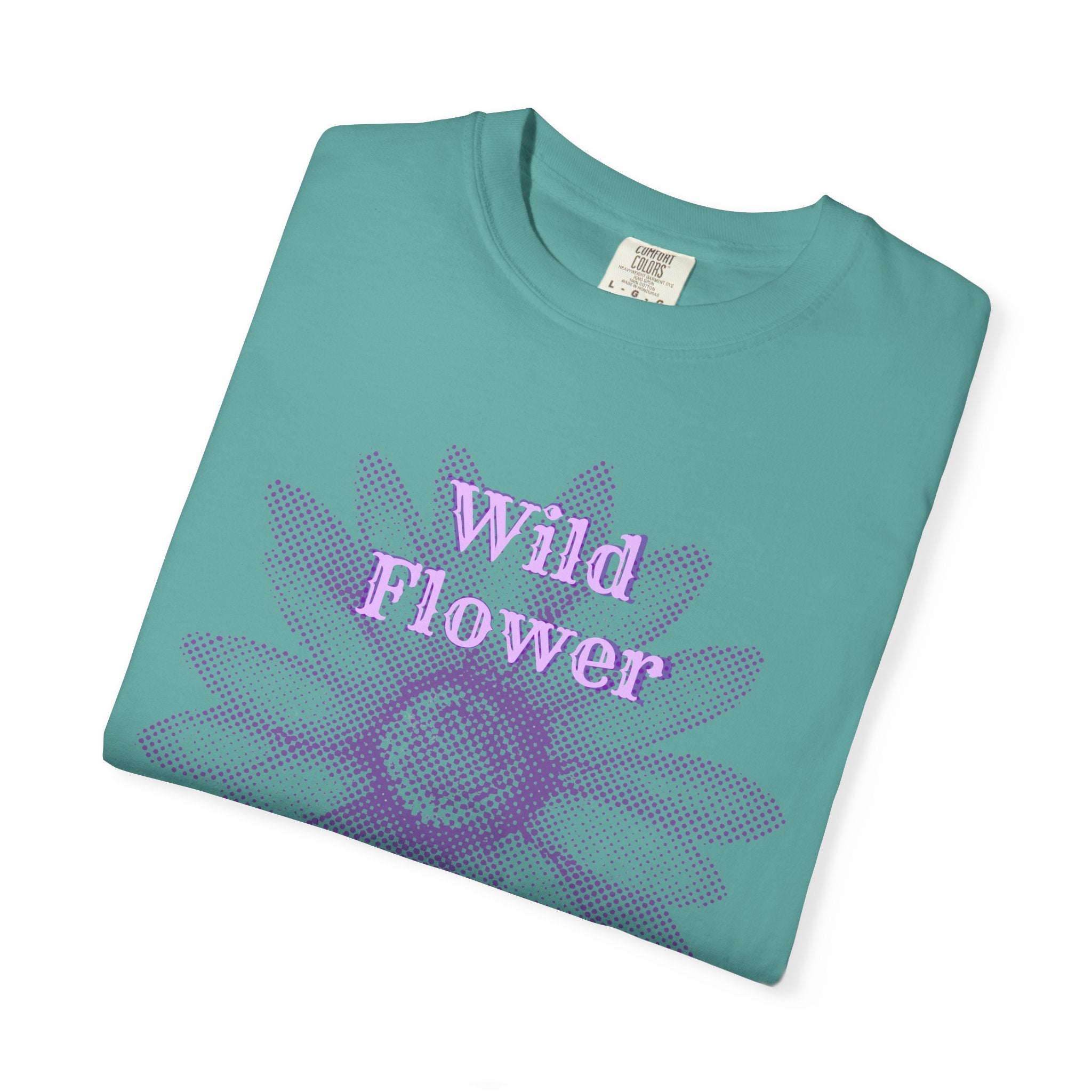 Wild Flower T-shirt — Vintage Lavender Daisy Graphic laid back tee