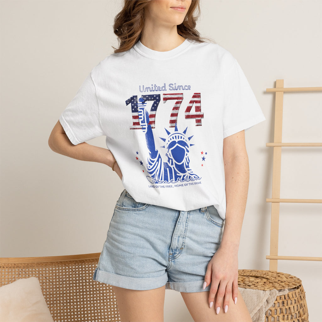 1774 Statue of Liberty Patriotic T-Shirt — 'United Since 1774' Americana Tee