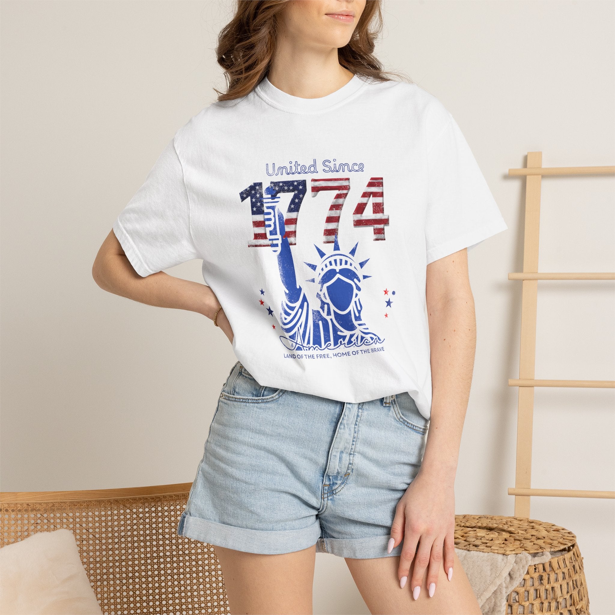 1774 Statue of Liberty Patriotic T-Shirt — 'United Since 1774' Americana Tee