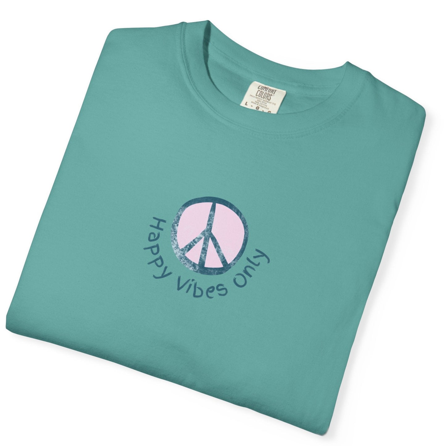 Happy Vibes Only Peace sign T-shirt - Positive Message Tee