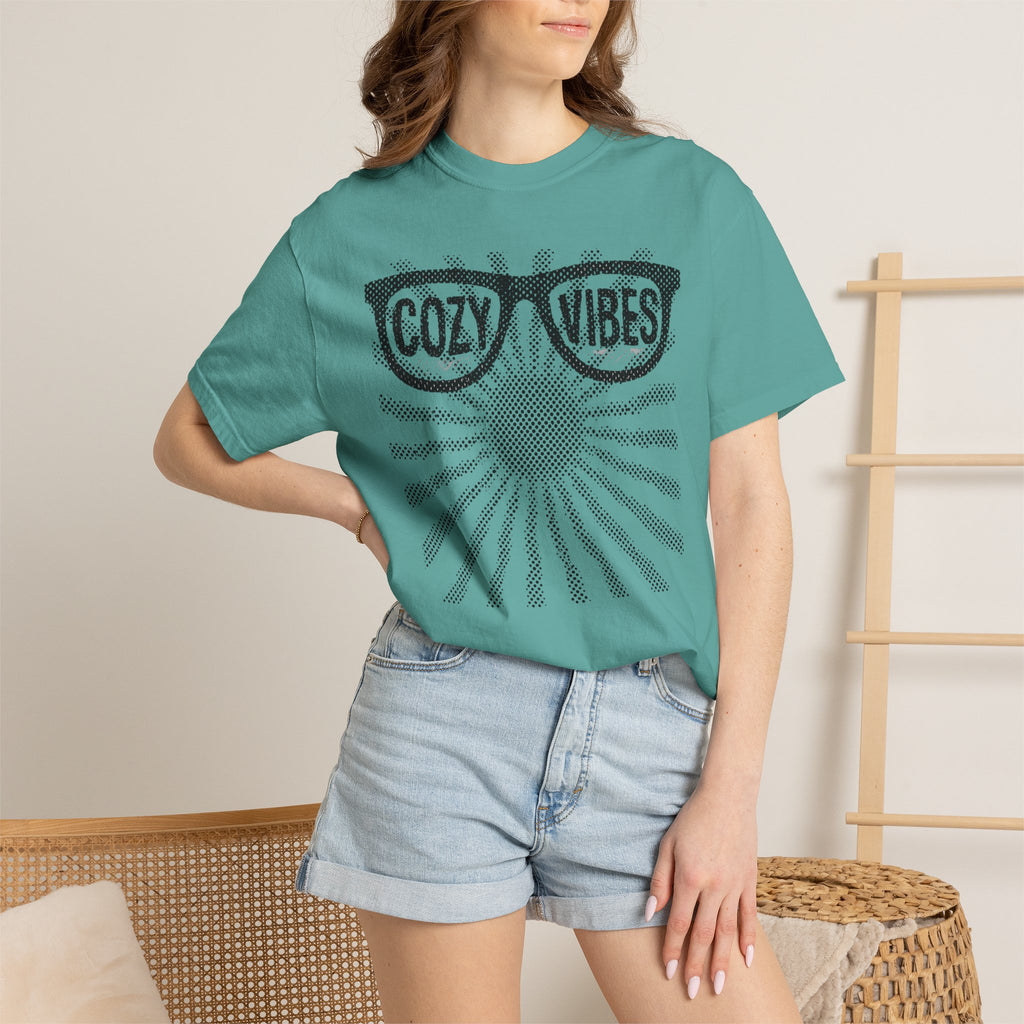 Cozy Vibes Sunglasses and sunray Graphic T-Shirt