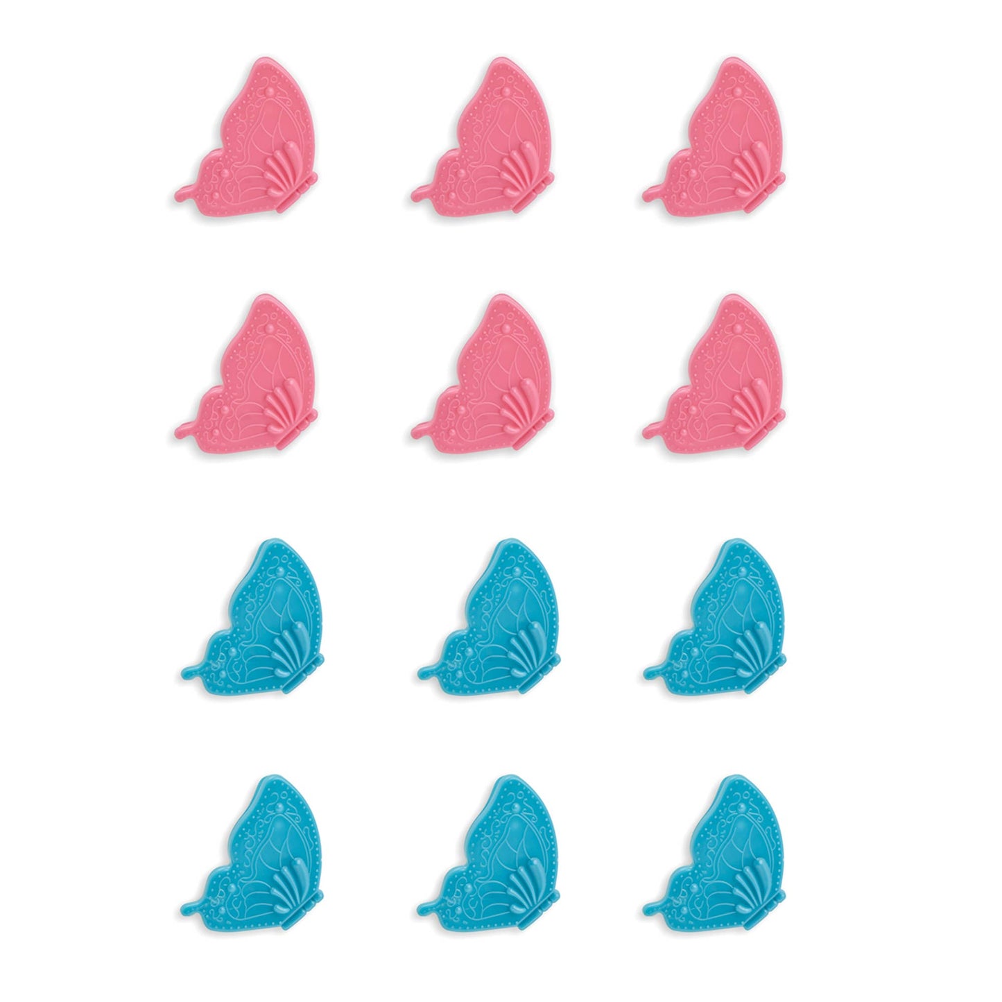 Blue and pink Butterfly Bag Clips - 12 pc
