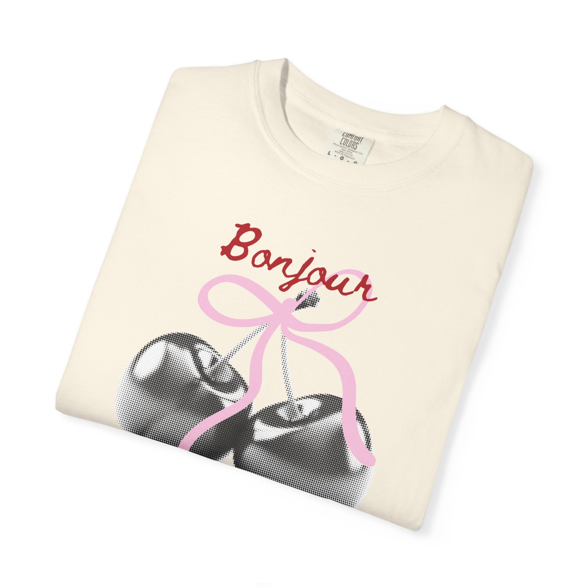 Bonjour T‑Shirt with cherry print, summer tee
